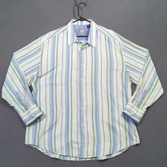 Robert Graham Shirt Men's 3XL Multicolor Flip Cuff Long Sleeve Button Up - Picture 2 of 11
